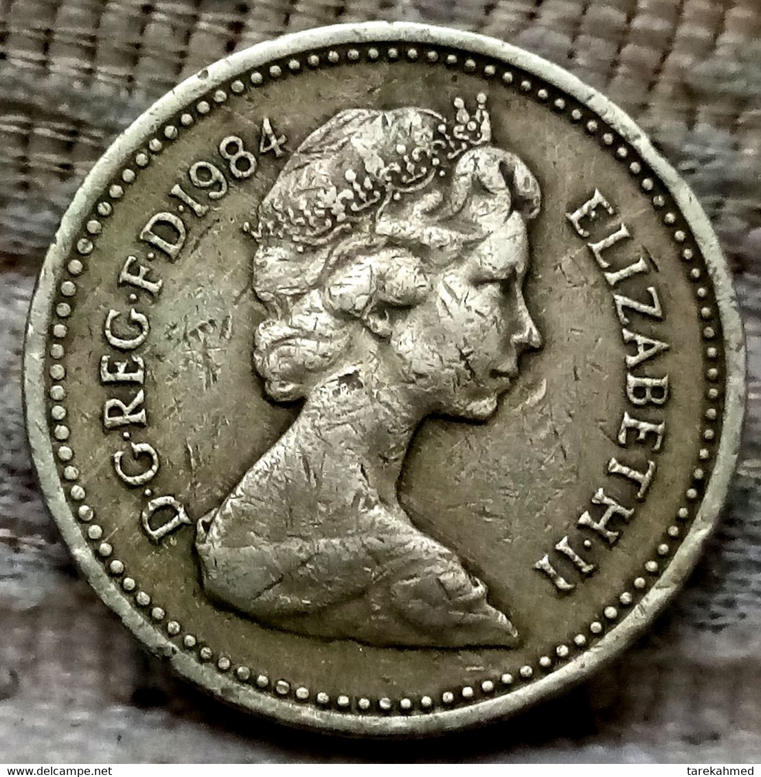 1 Pound - Elizabeth II (2nd Portrait; Scottish Thistle) 1984 ,Agouz - 1 Pound