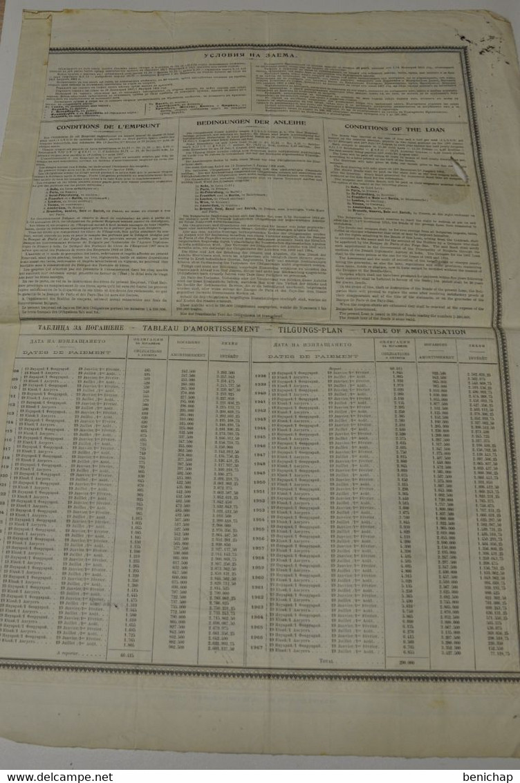 Bulgarie - Emprunt De L'Etat Bulgare - 41/2 % OR - Obligation Au Porteur De 500 Frs - 1907. - Banque & Assurance