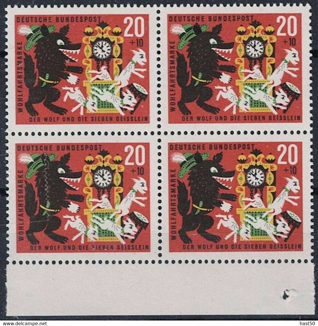 BRD FGR RFA - Der Wolf Und Die Sieben Geißlein MiNr: 410 4er) 1963 - Postfrisch ** MNH - Ungebraucht