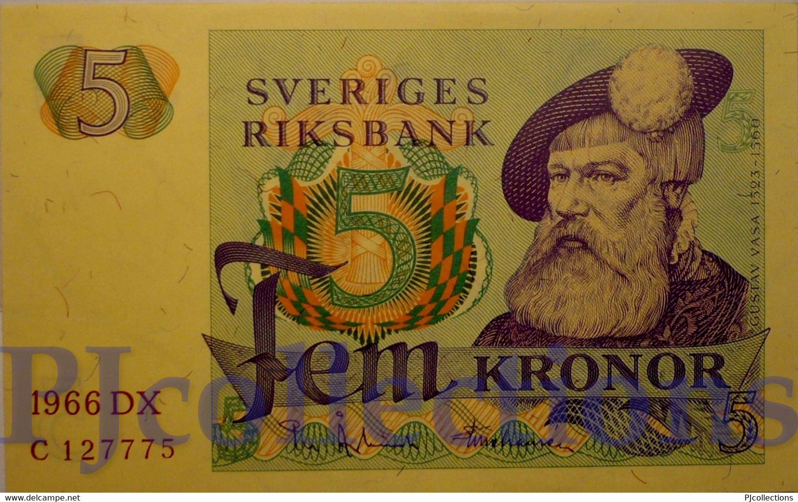 SWEDEN 5 KRONOR 1966 PICK 51a UNC - Svezia