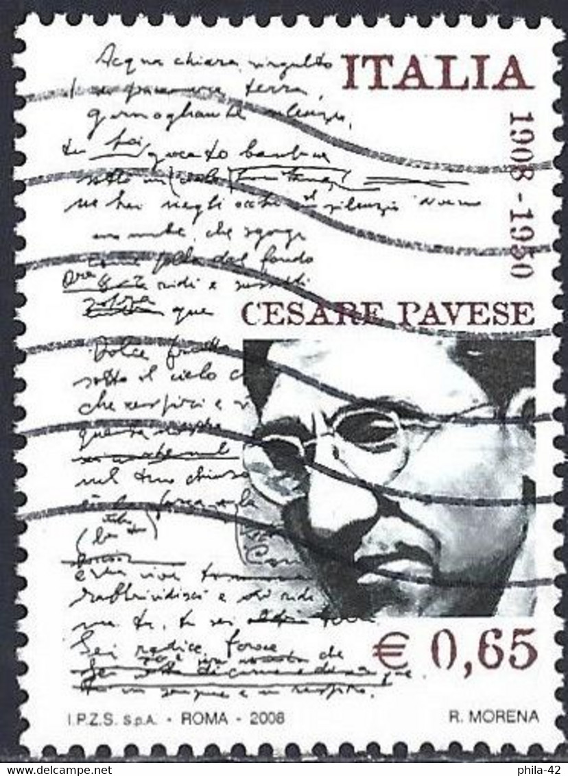 Italy 2008 - Mi 3265 - YT 3026 ( Cesare Pavese, Writer ) - Ecrivains