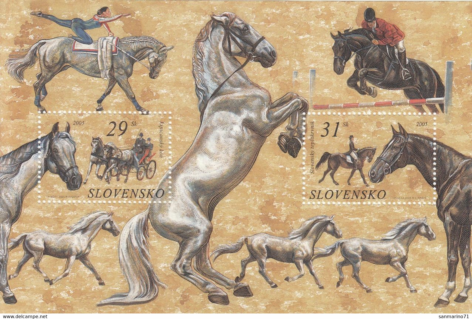 SLOVAKIA Block 24,unused,horses - Hojas Bloque