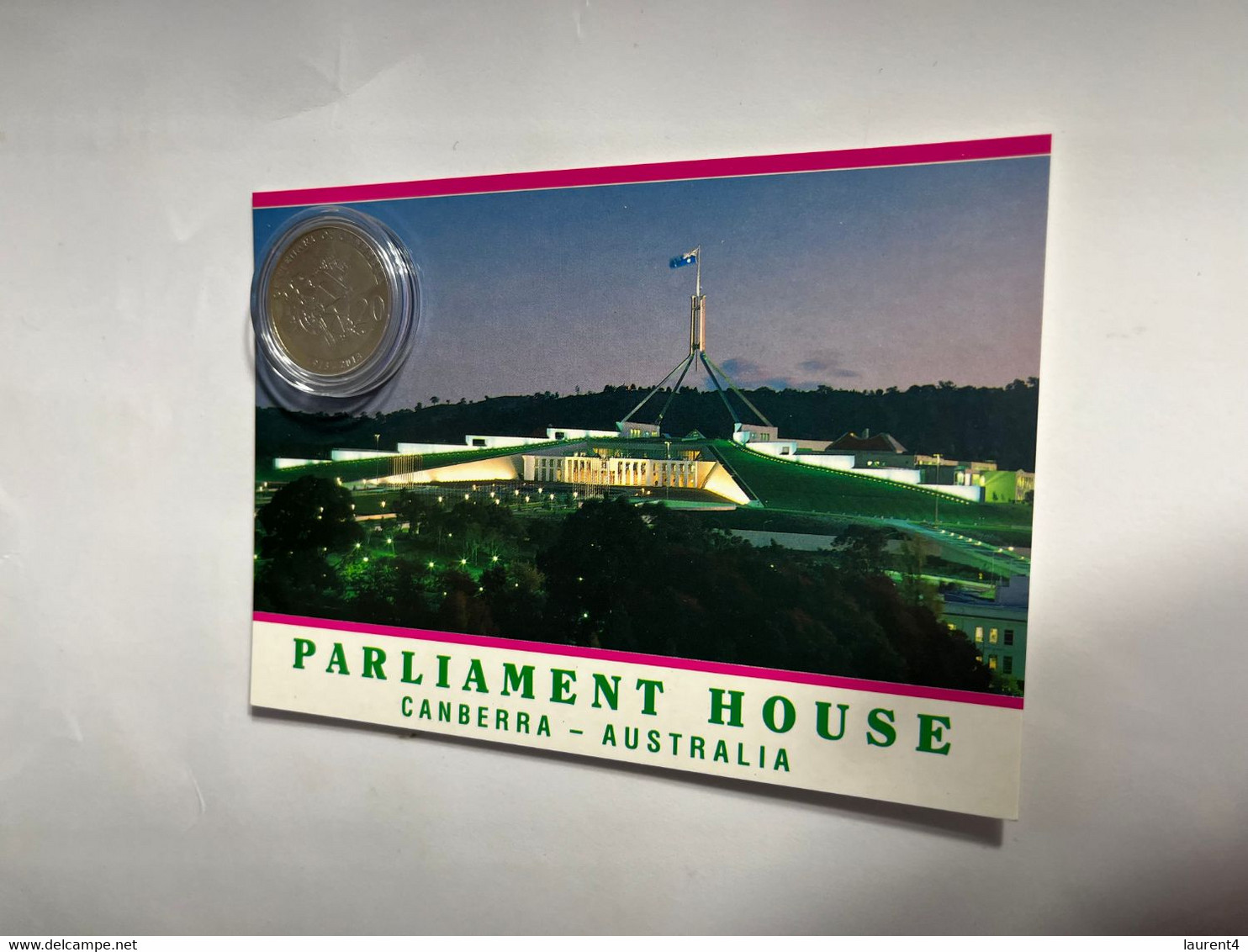 (4 N 18 A) Australia - 0.20 Cents Coin Centenary Of Canberra 2013 / On Canberra New Parliament House At Night - 20 Cents