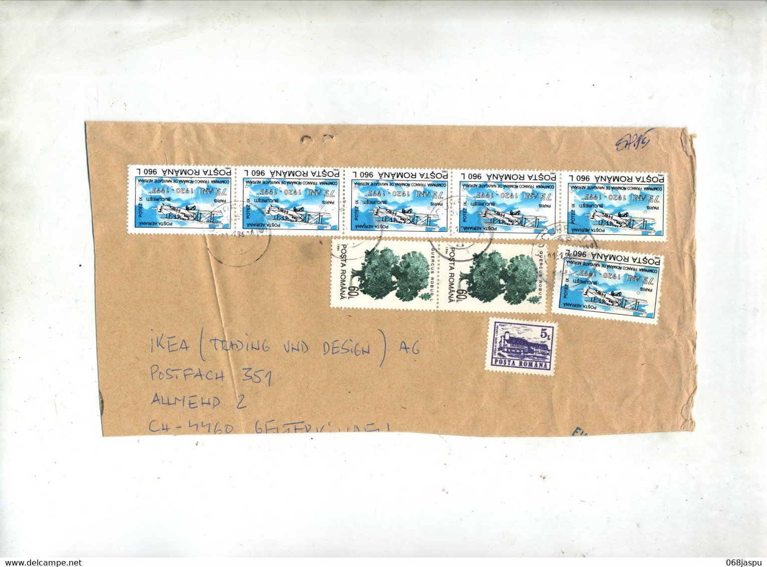 Fragment De Lettre Cachet Sur Avion Arbre - Macchine Per Obliterare (EMA)