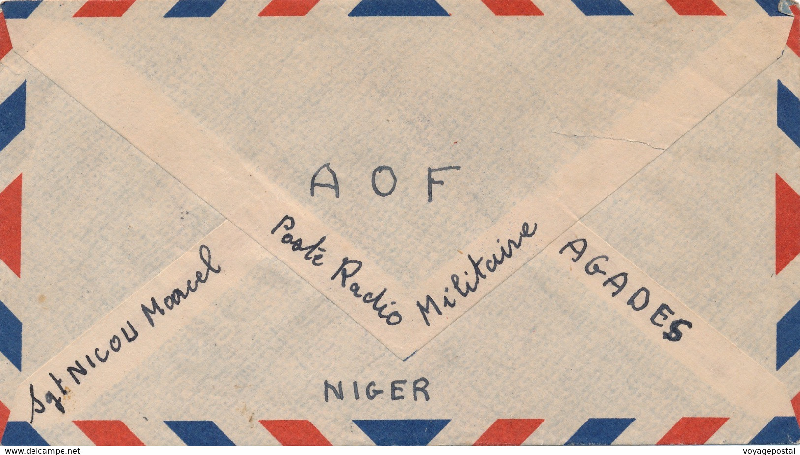 LETTRE POSTE RADIO MILITAIRE AGADES TAXE GERBE 5F COVER - Brieven En Documenten