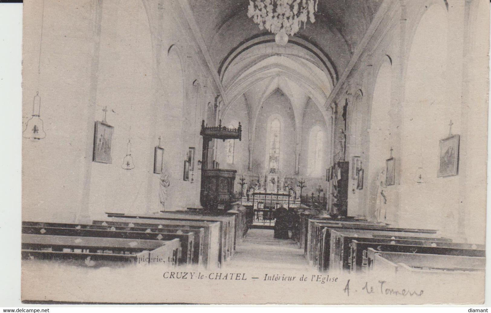CRUZY LE CHATEL (89) - Intérieur De L'Eglise - état Correct - Cruzy Le Chatel