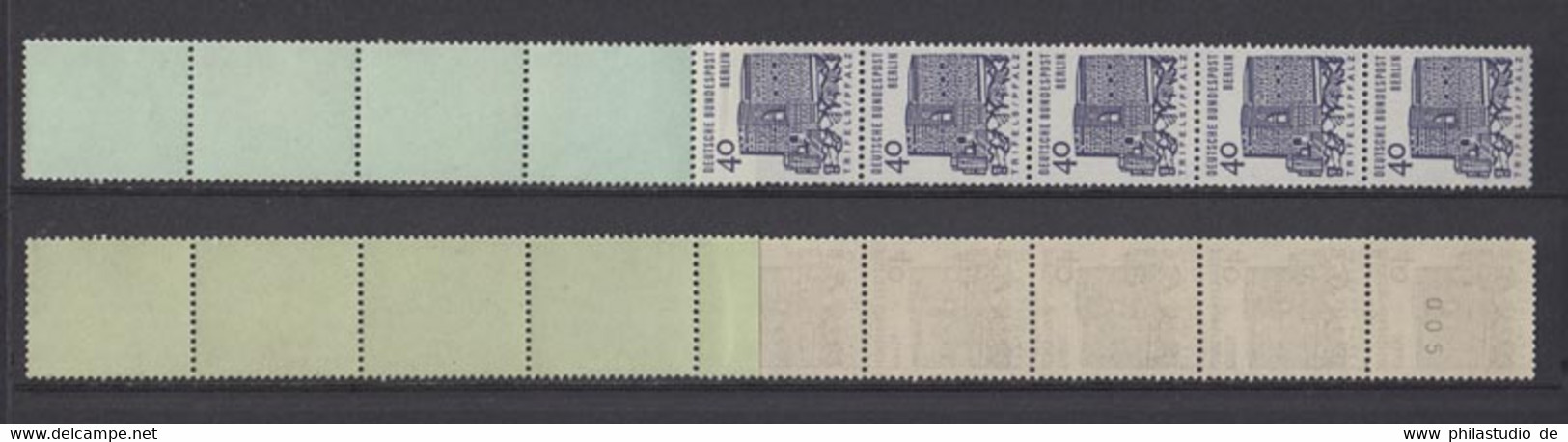 Berlin 245 RM RE 5 + 4 Mit Nummer 005 Deutsche Bauwerke 40 Pf Postfrisch - Roulettes