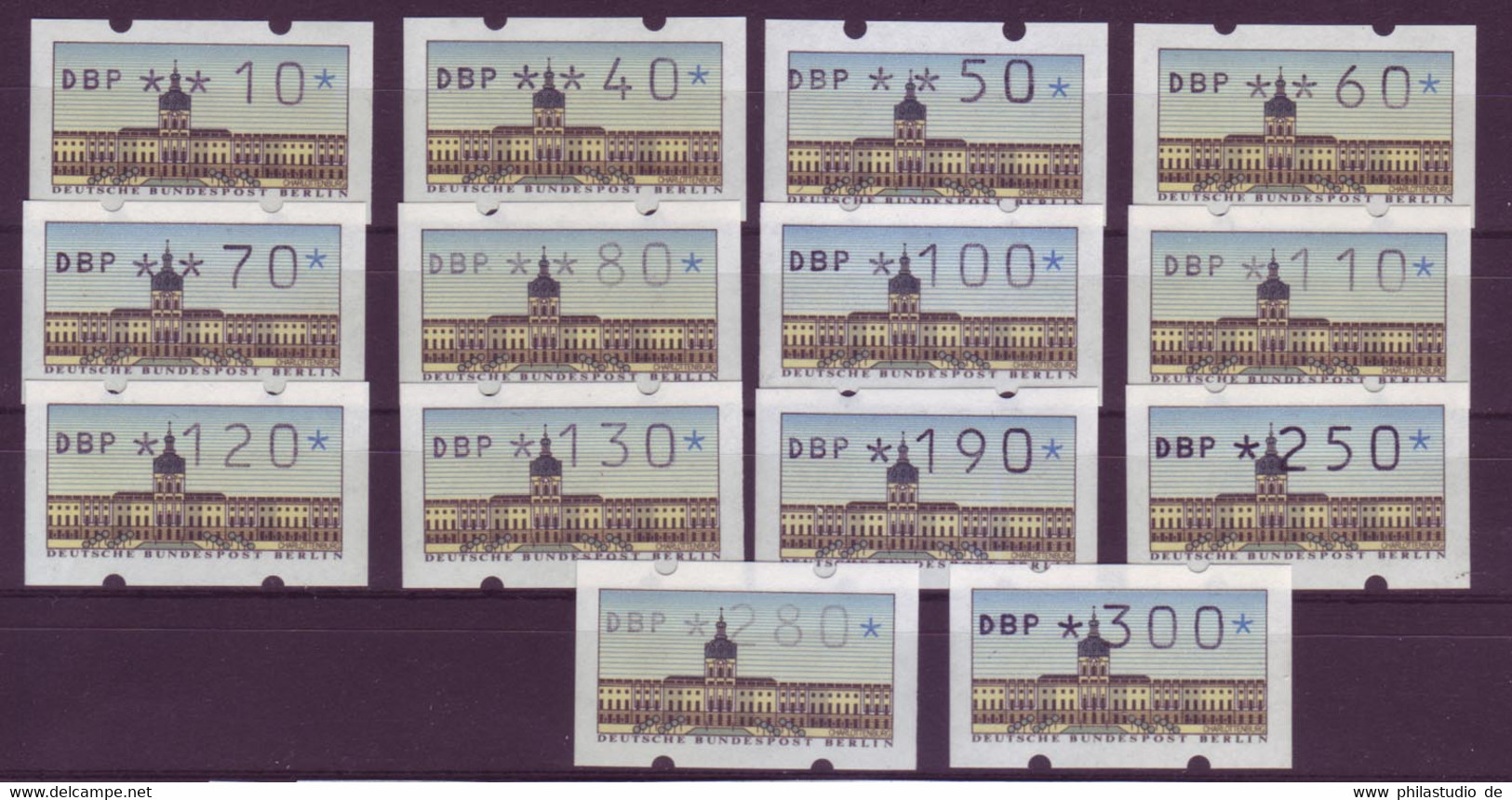 Berlin ATM 1 Versandstellensatz VS1 14 Werte Postfrisch - Roulettes