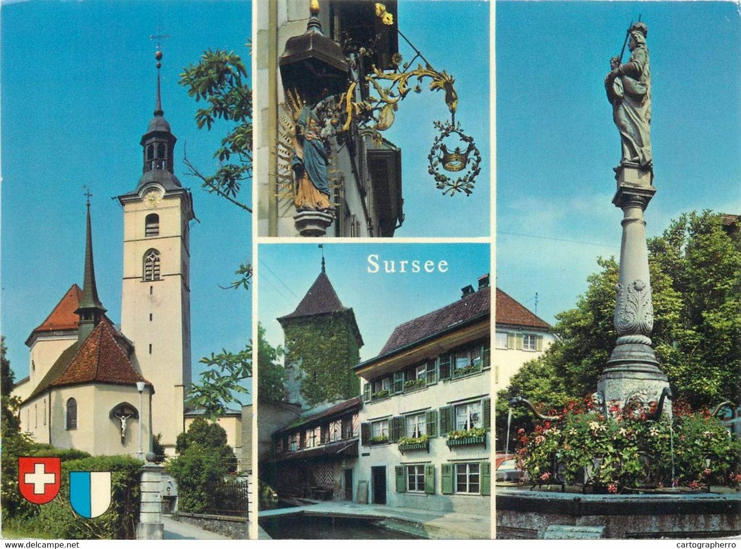 Postcard Switzerland Sursee Multi View 1979 - Sursee