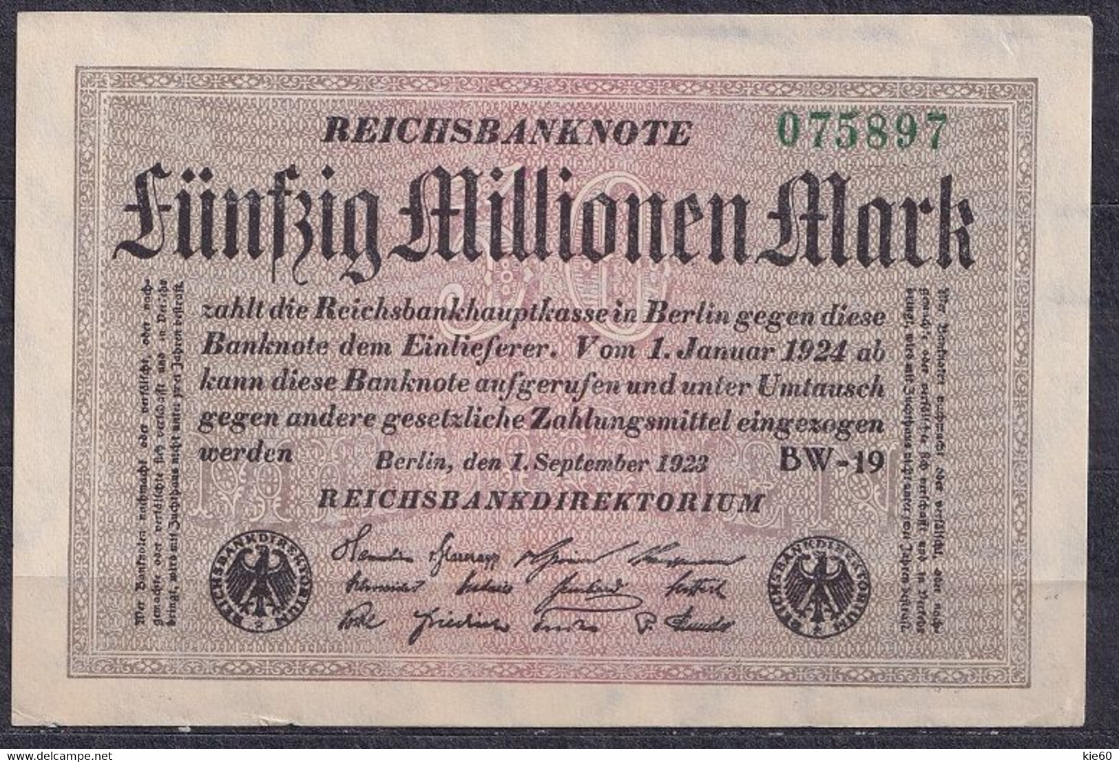 Germany - 1923 - 50 000 000 Mark  - R108e.. Wmk-G/D In Stars..UNC - 50 Millionen Mark