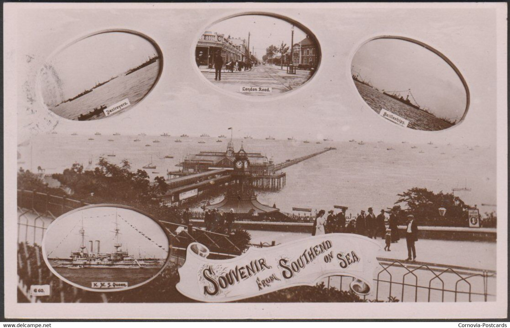 Souvenir From Southend-on-Sea, Essex, 1909 - Shamrock RP Postcard - Southend, Westcliff & Leigh