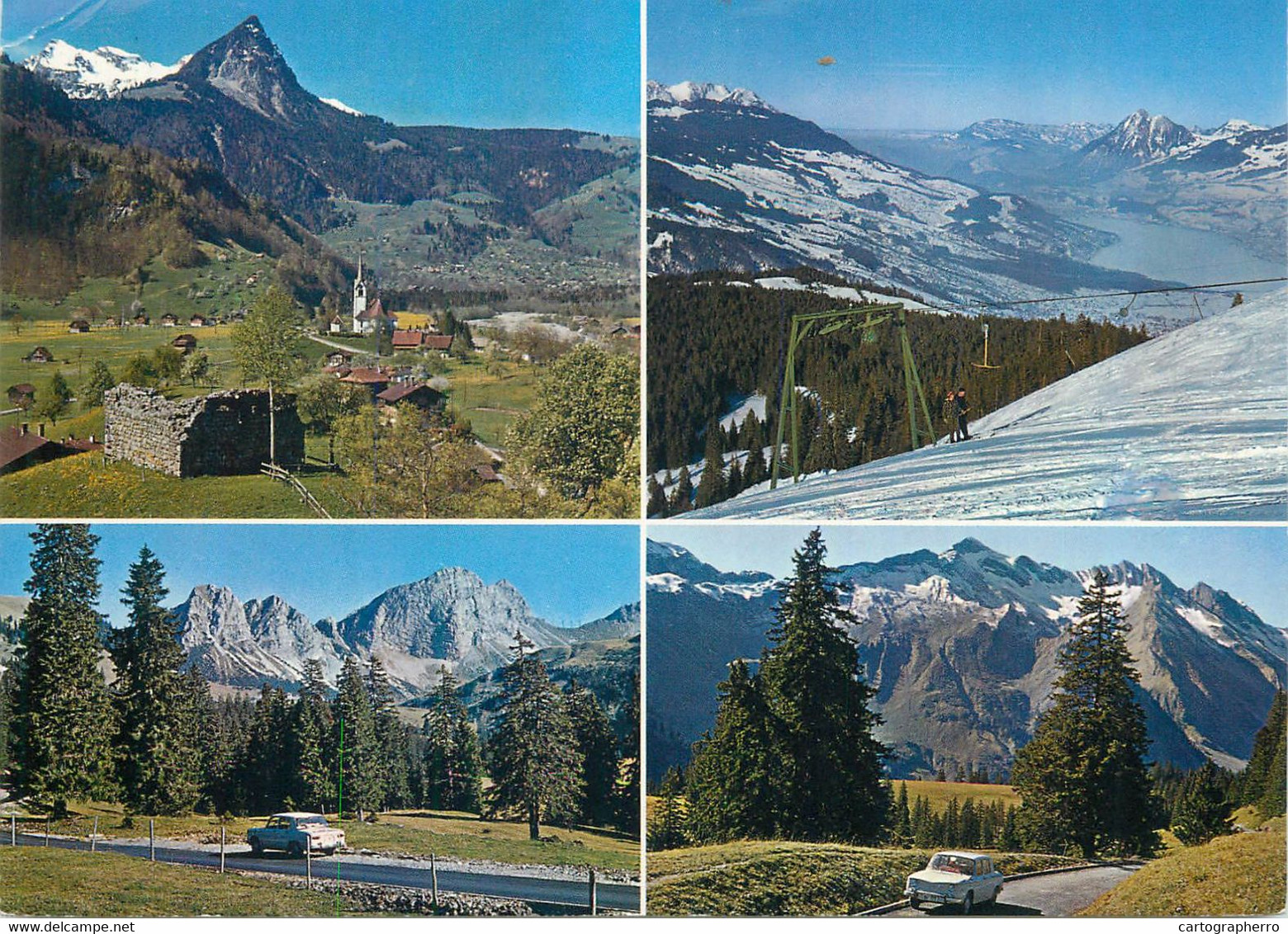 Postcard Switzerland Giswil Sorenberg Multi View - Giswil