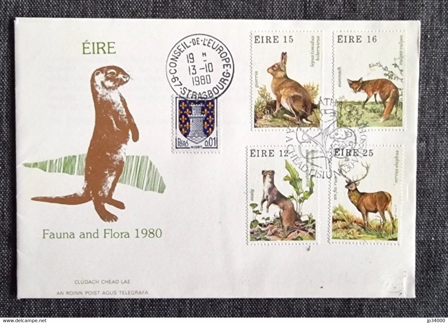 IRLANDE Lapins, Lapin, Rabbit, Conejo.  Faune Et Flore Gibier, Fdc, Premier Jour 1980 - Rabbits