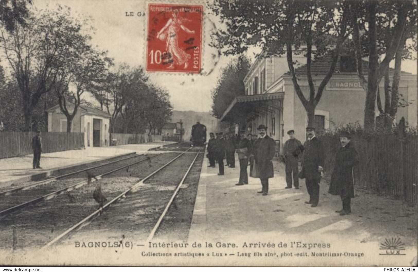 CPA CP Bagnols Sur Cèze Intérieur De La Gare Arrivée De L'Express Collections Artistiques Lux YT 138 CAD 1914 - Bagnols-sur-Cèze