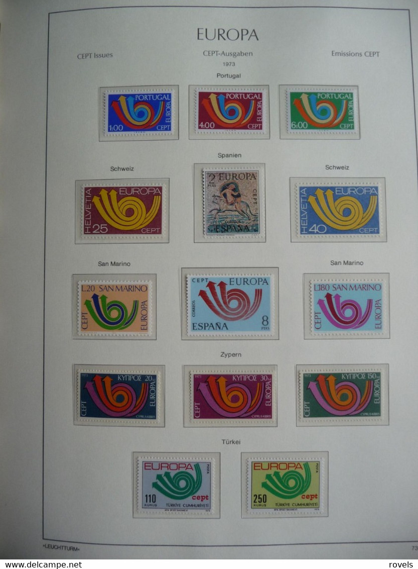 Europa -cept 1973 through 1978 MNH . all in a luxury leuchttrum album. see scan.