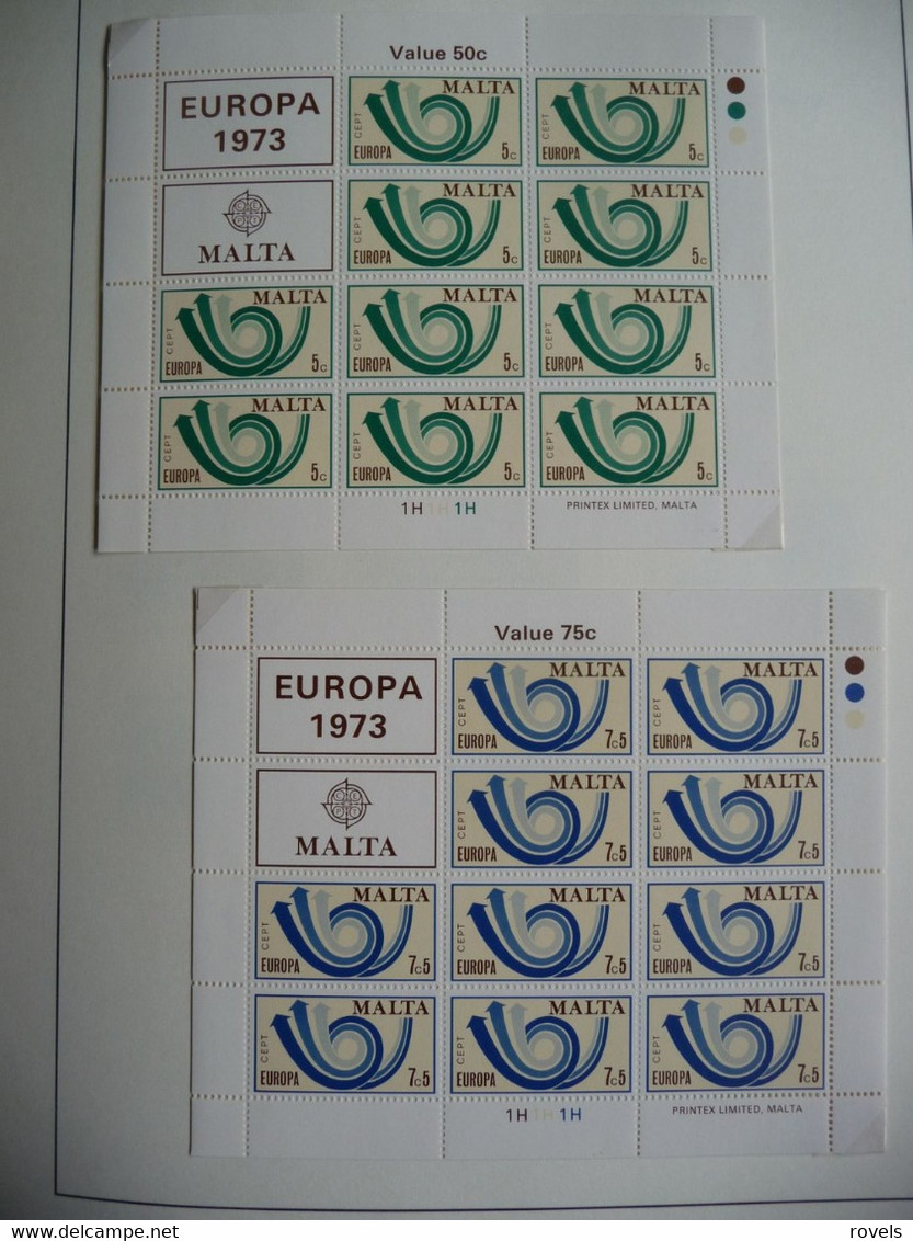 Europa -cept 1973 through 1978 MNH . all in a luxury leuchttrum album. see scan.