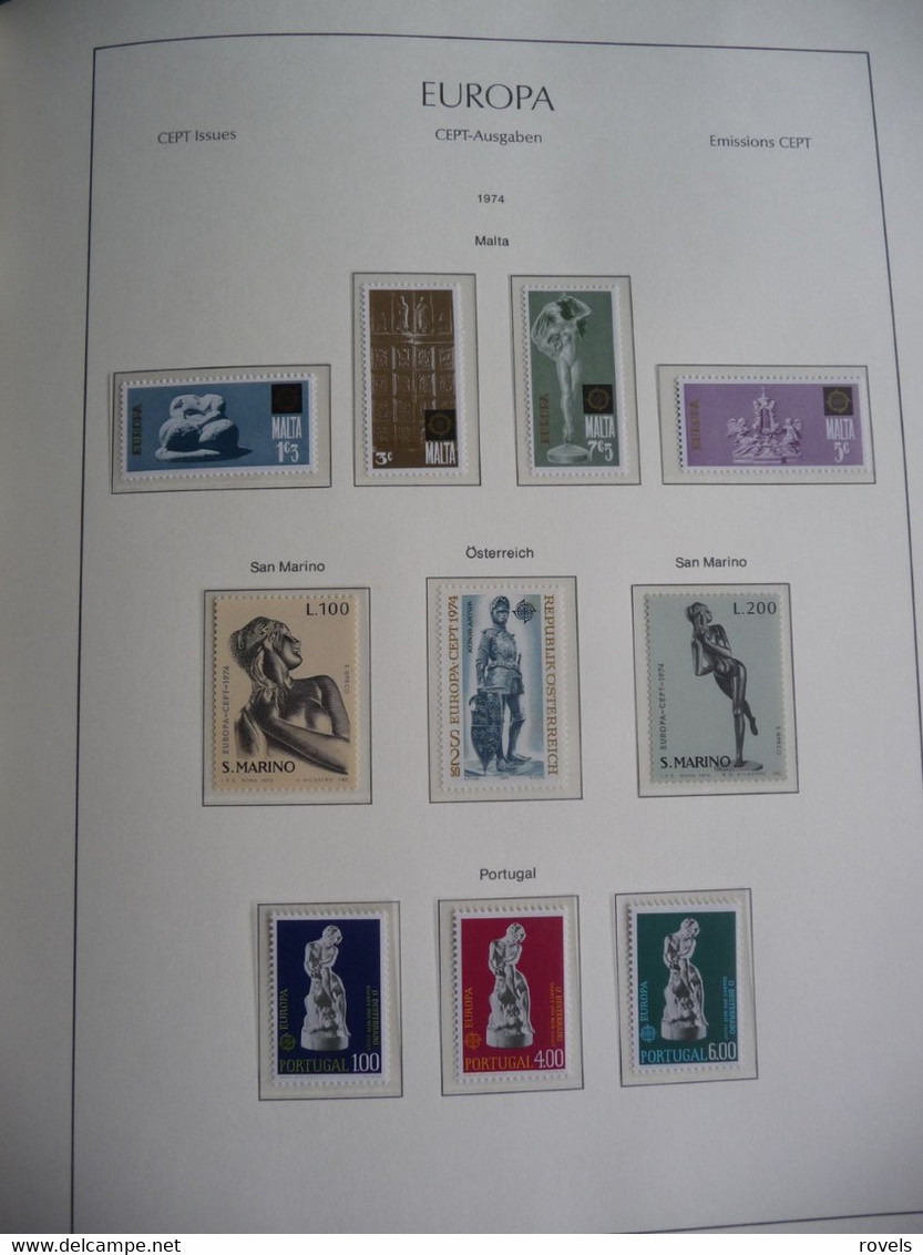 Europa -cept 1973 through 1978 MNH . all in a luxury leuchttrum album. see scan.