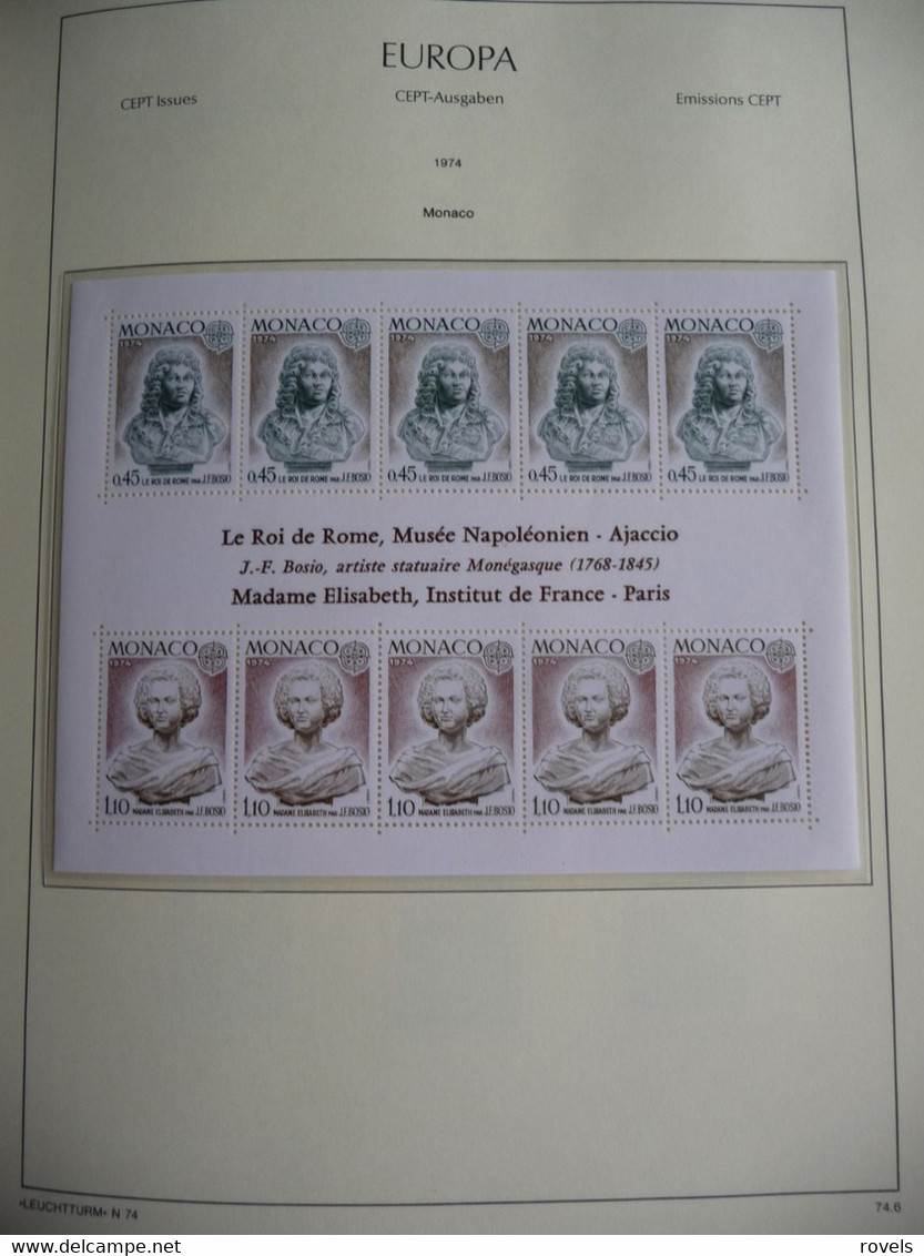 Europa -cept 1973 through 1978 MNH . all in a luxury leuchttrum album. see scan.