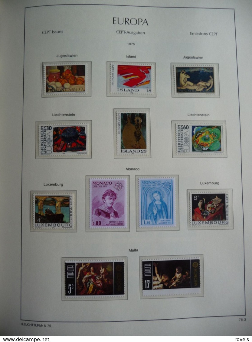 Europa -cept 1973 through 1978 MNH . all in a luxury leuchttrum album. see scan.