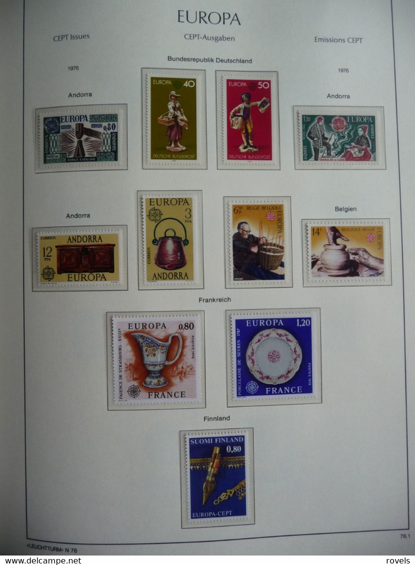 Europa -cept 1973 through 1978 MNH . all in a luxury leuchttrum album. see scan.