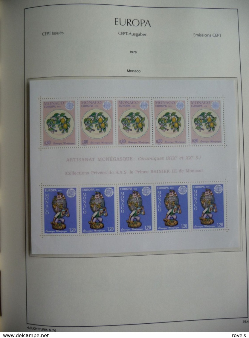 Europa -cept 1973 through 1978 MNH . all in a luxury leuchttrum album. see scan.