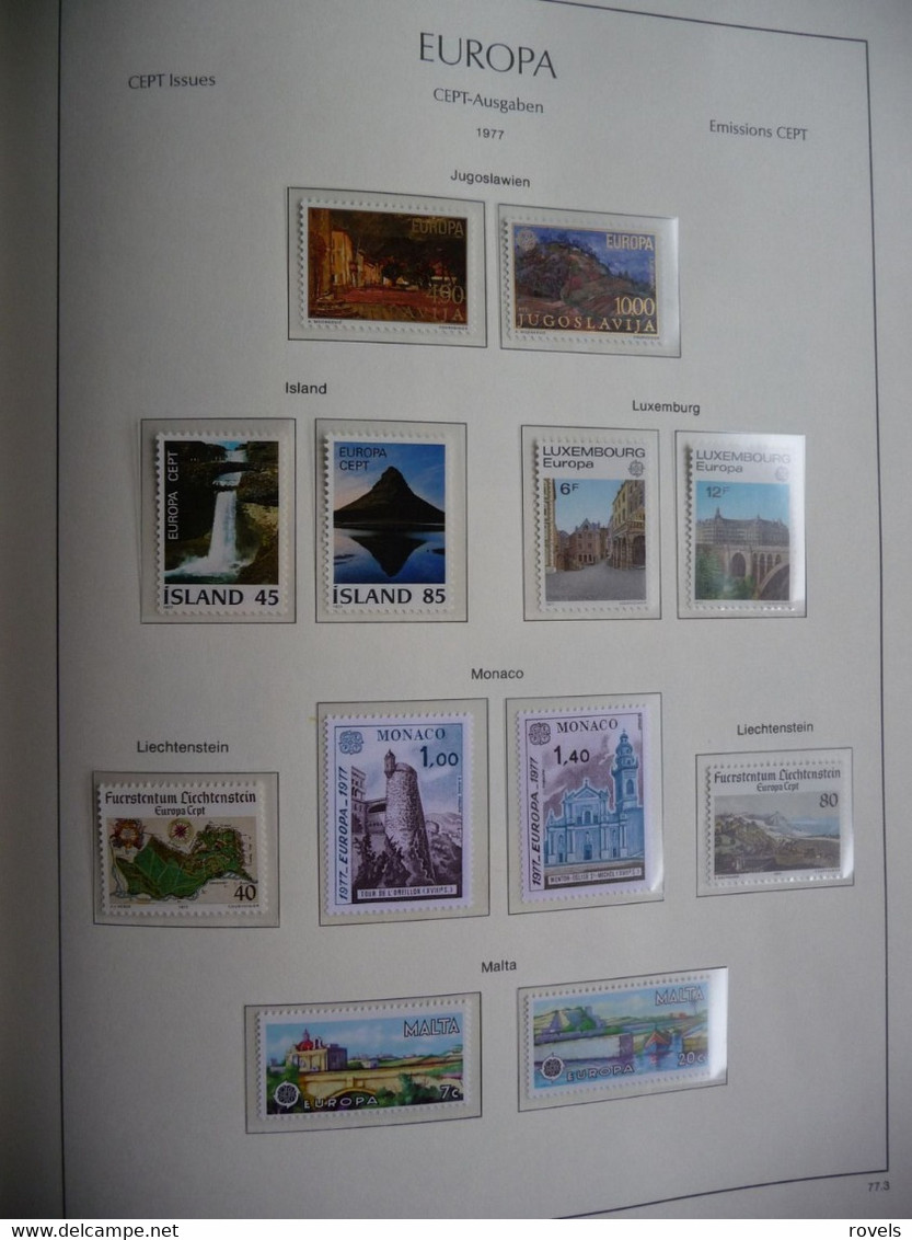 Europa -cept 1973 through 1978 MNH . all in a luxury leuchttrum album. see scan.