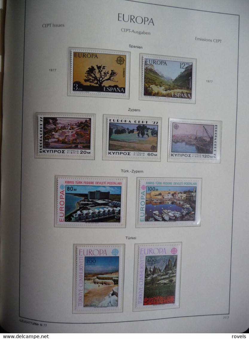 Europa -cept 1973 through 1978 MNH . all in a luxury leuchttrum album. see scan.