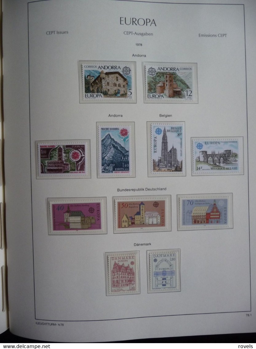 Europa -cept 1973 through 1978 MNH . all in a luxury leuchttrum album. see scan.