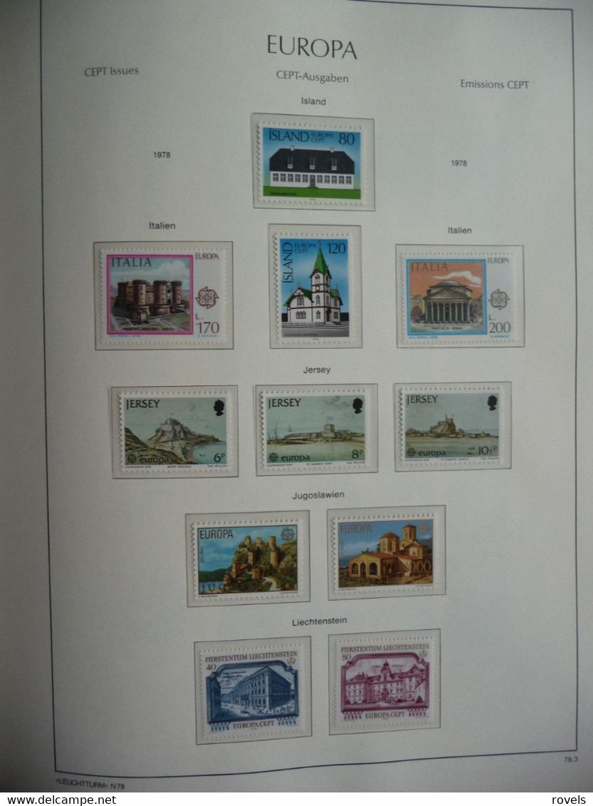 Europa -cept 1973 through 1978 MNH . all in a luxury leuchttrum album. see scan.