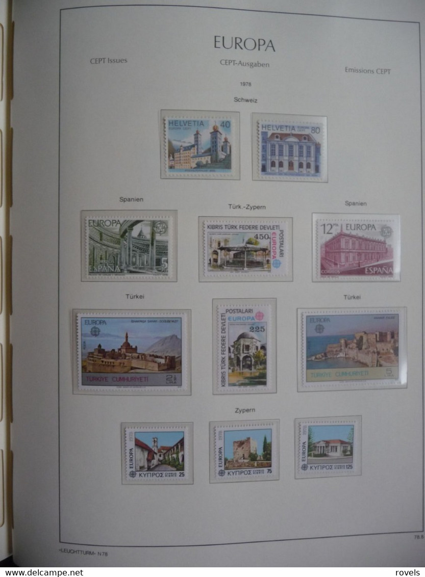 Europa -cept 1973 through 1978 MNH . all in a luxury leuchttrum album. see scan.