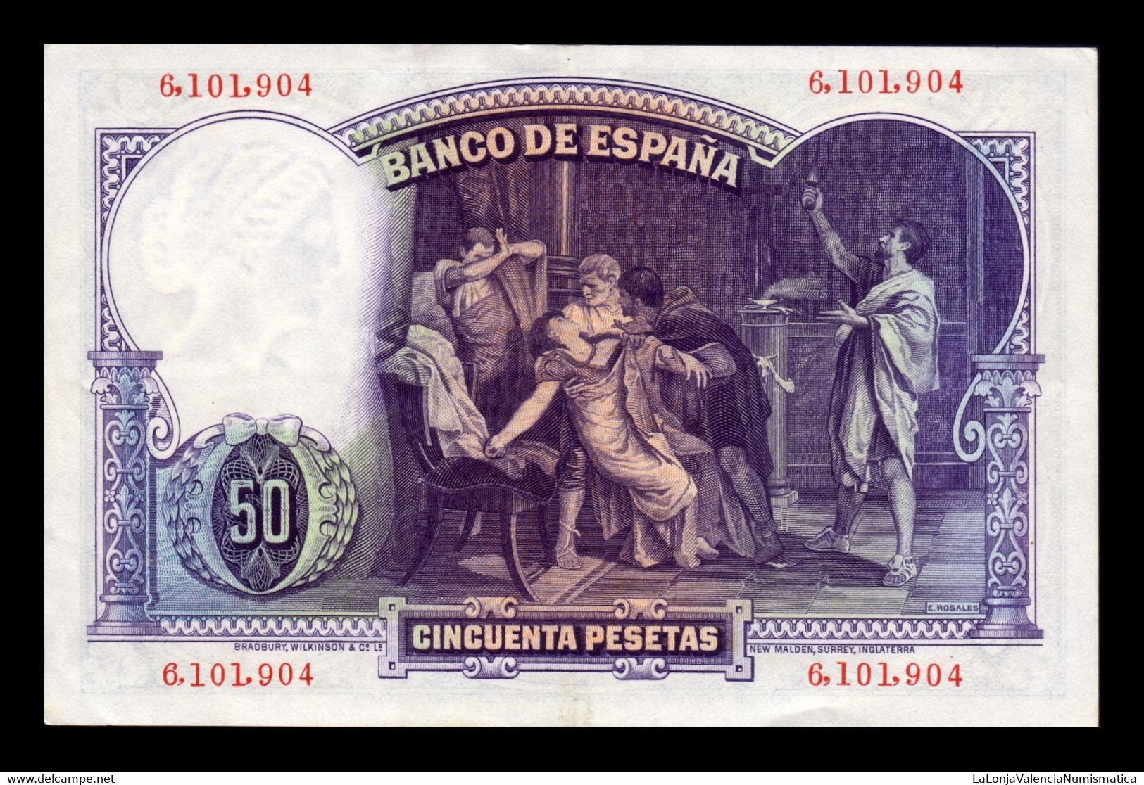 España Spain 50 Pesetas E. Rosales 1931 Pick 82 Ebc Xf - 50 Pesetas