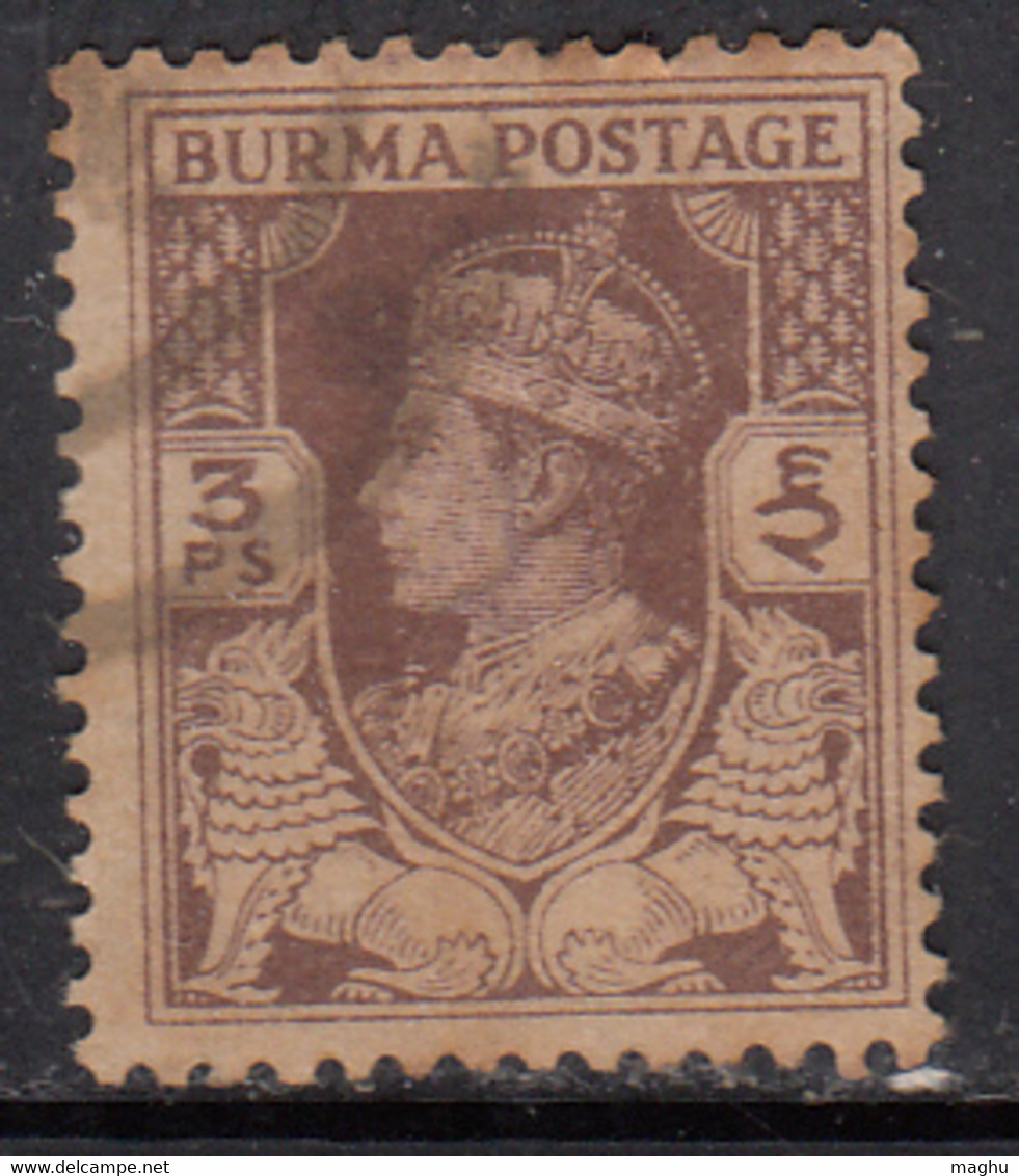 3ps Brown, Used Burma 1946, KGVI And Chinthes (Lion), SG51 - Bahrain (...-1965)