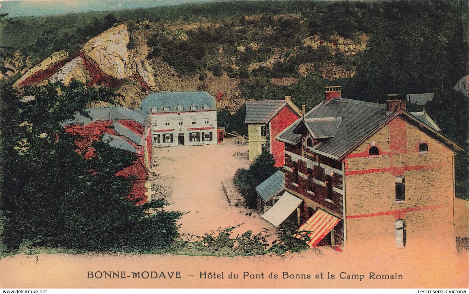 CPA - Belgique - Modave - Hôtel Du Pont De Bonne Et Le Camp Romain - Phototypie Desaix - Coloré - Modave