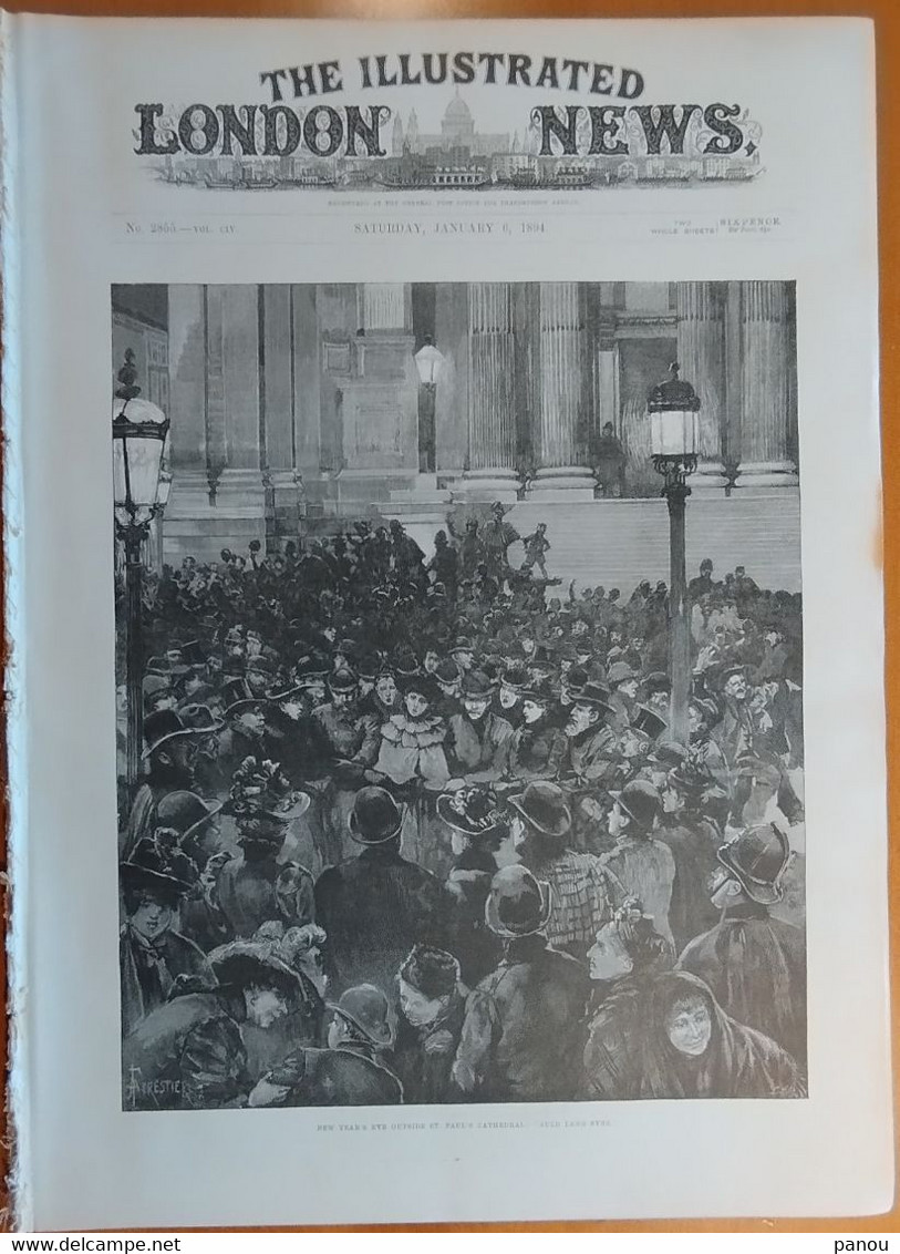 THE ILLUSTRATED LONDON NEWS 2855. JANUARY 6, 1894. ST PAUL. CONSTANTINOPLE OLYMPIA TURKEY.  NEW YEAR'S FESTIVITIES - Andere & Zonder Classificatie