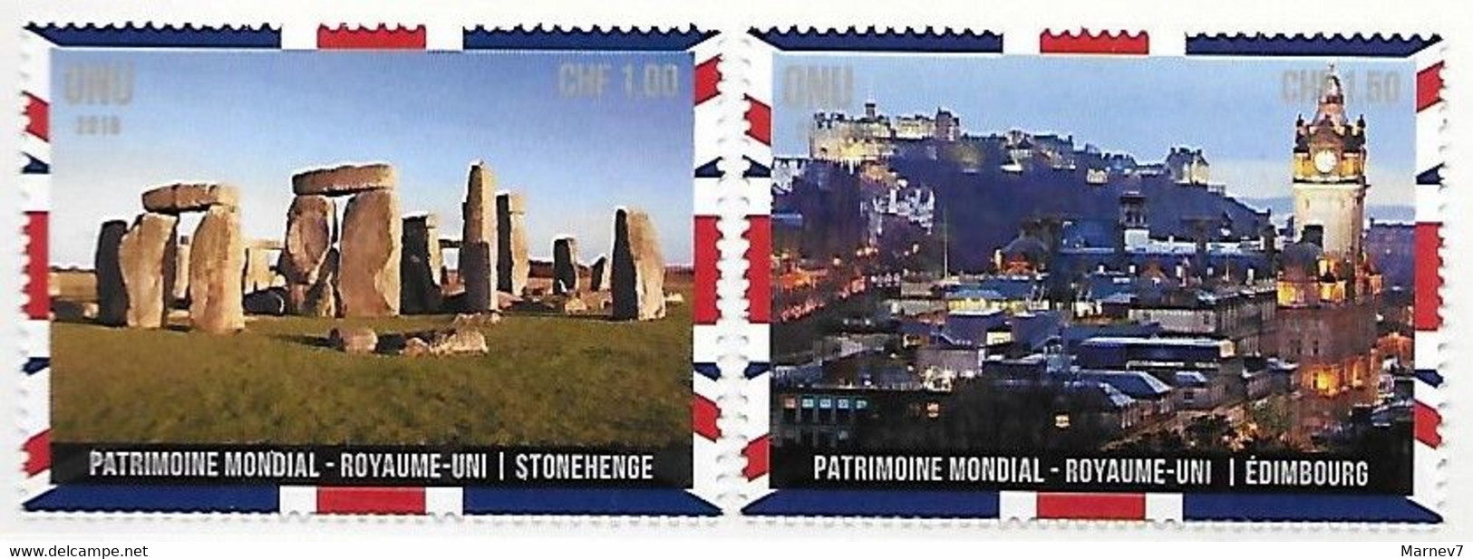 Nations Unies - ONU - 2018 - Office De GENEVE - Yvert** 1019 à 1020 - Patrimoine Unesco - Grande Bretagne - - Unused Stamps