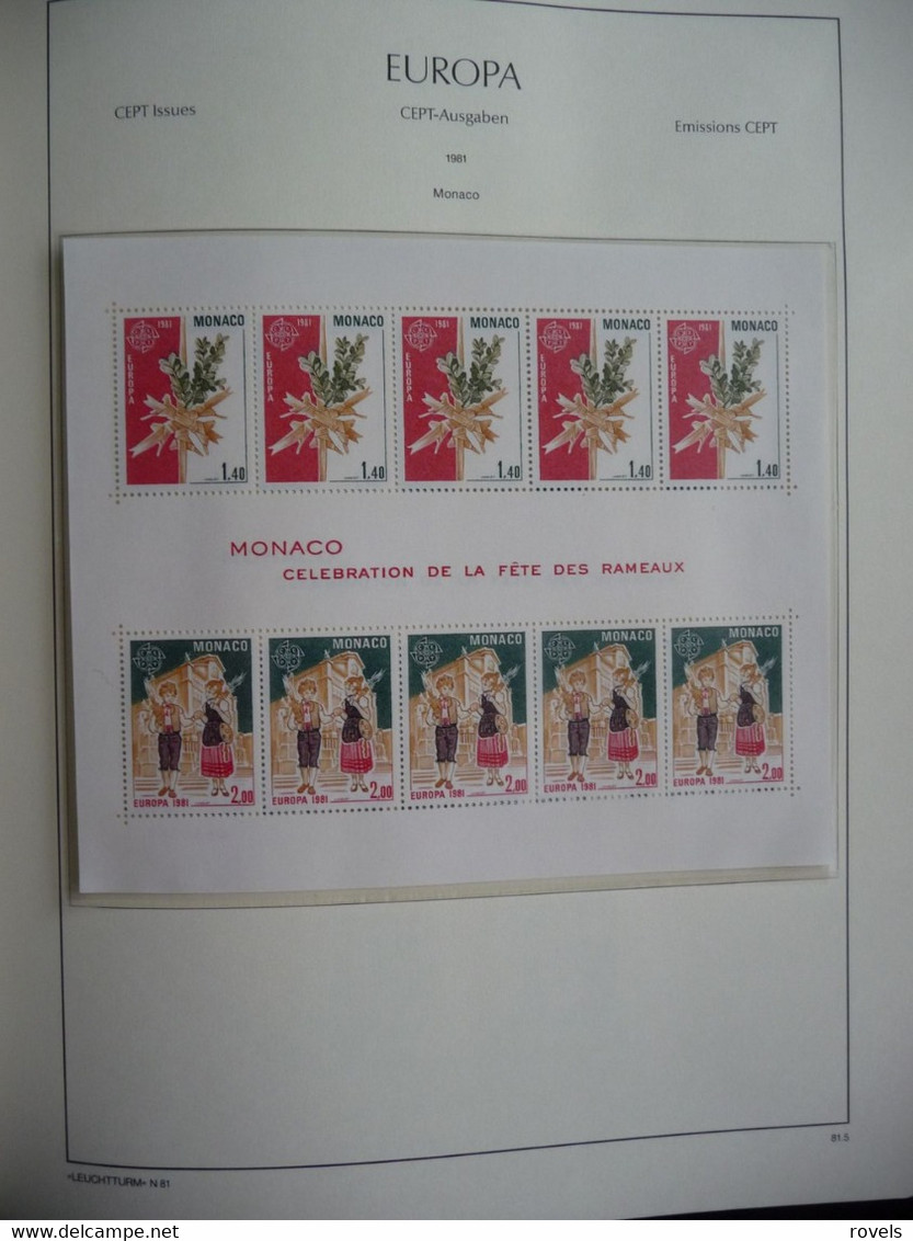 Europa -cept 1979 through 1982 MNH . all in a luxury leuchttrum album. see scan.