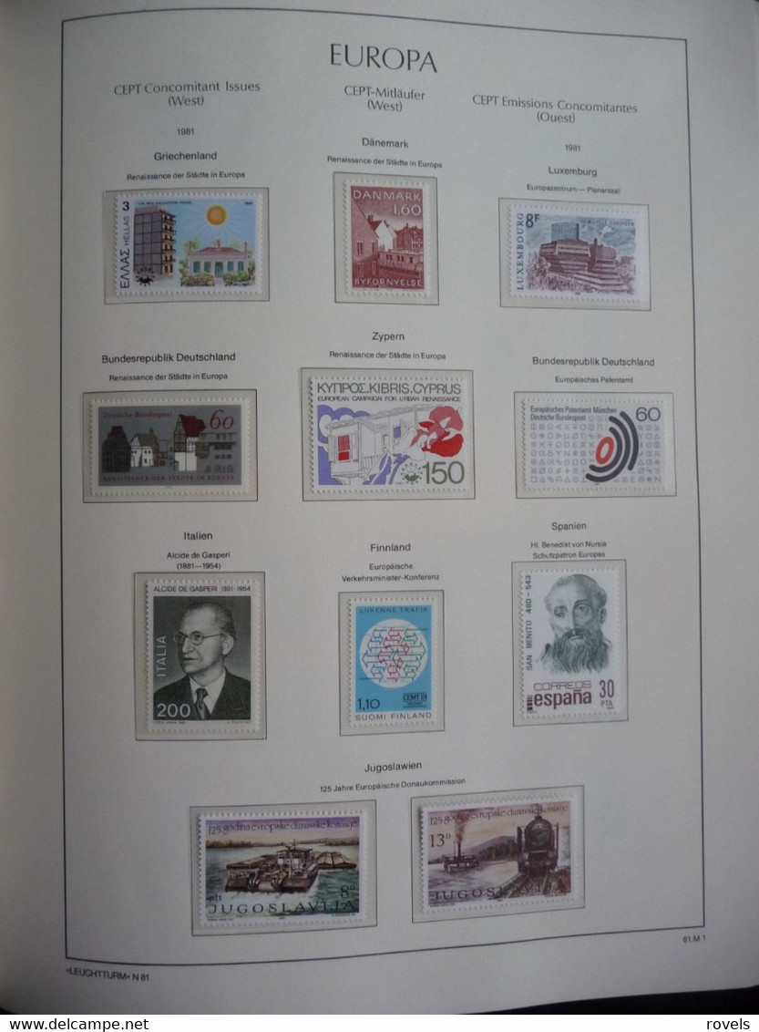 Europa -cept 1979 through 1982 MNH . all in a luxury leuchttrum album. see scan.