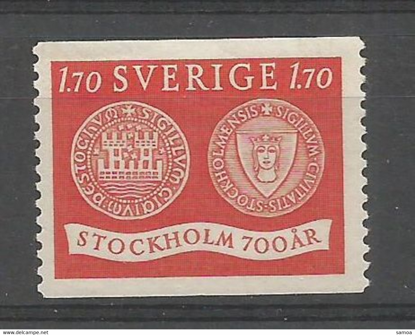 Suède 1953 377 ** Stockholm 700 Ans Armoiries - Unused Stamps