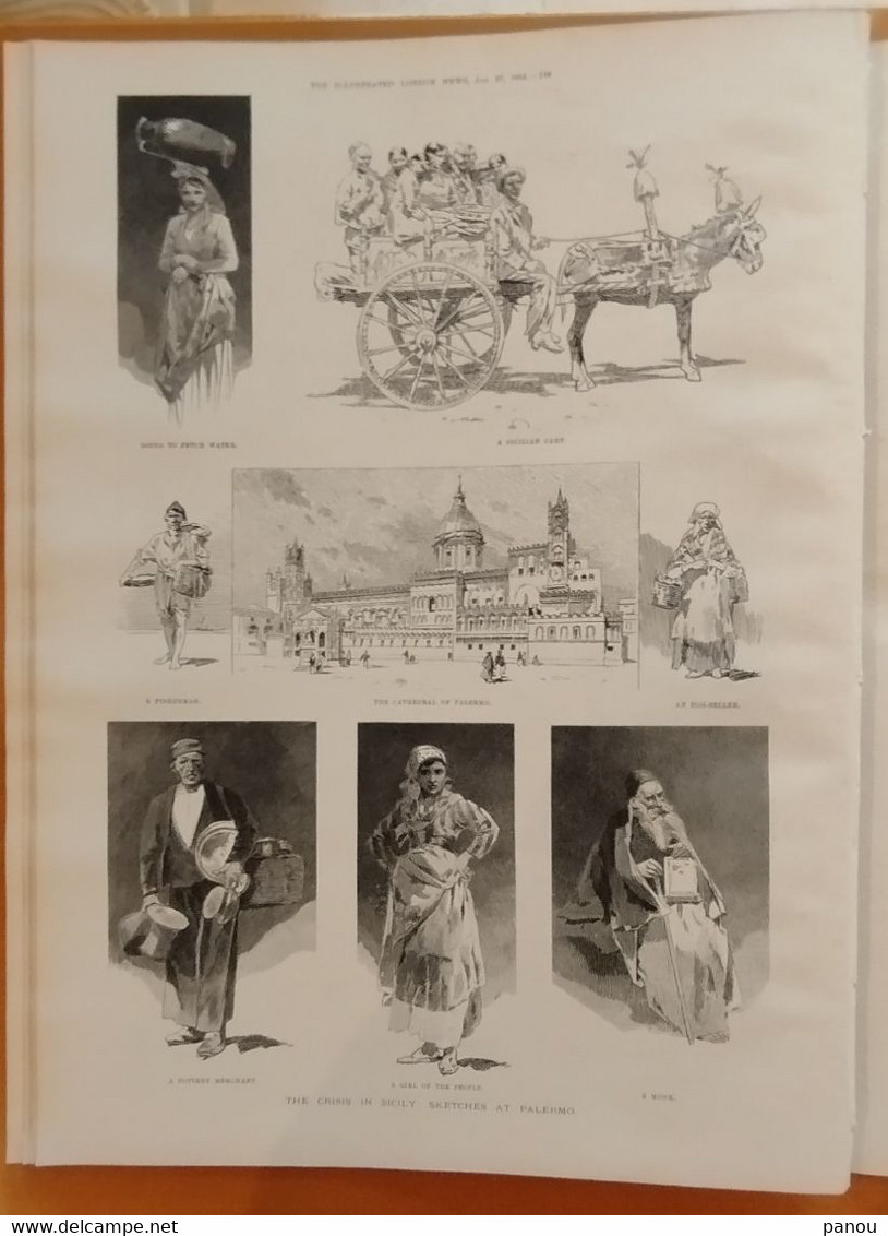 THE ILLUSTRATED LONDON NEWS 2858. JANUARY 27, 1894. ARGENTINA. DANCE SOFAS. WAR SOUTH AFRICA SICILIA PALERMO SANDRINGHAM - Otros & Sin Clasificación