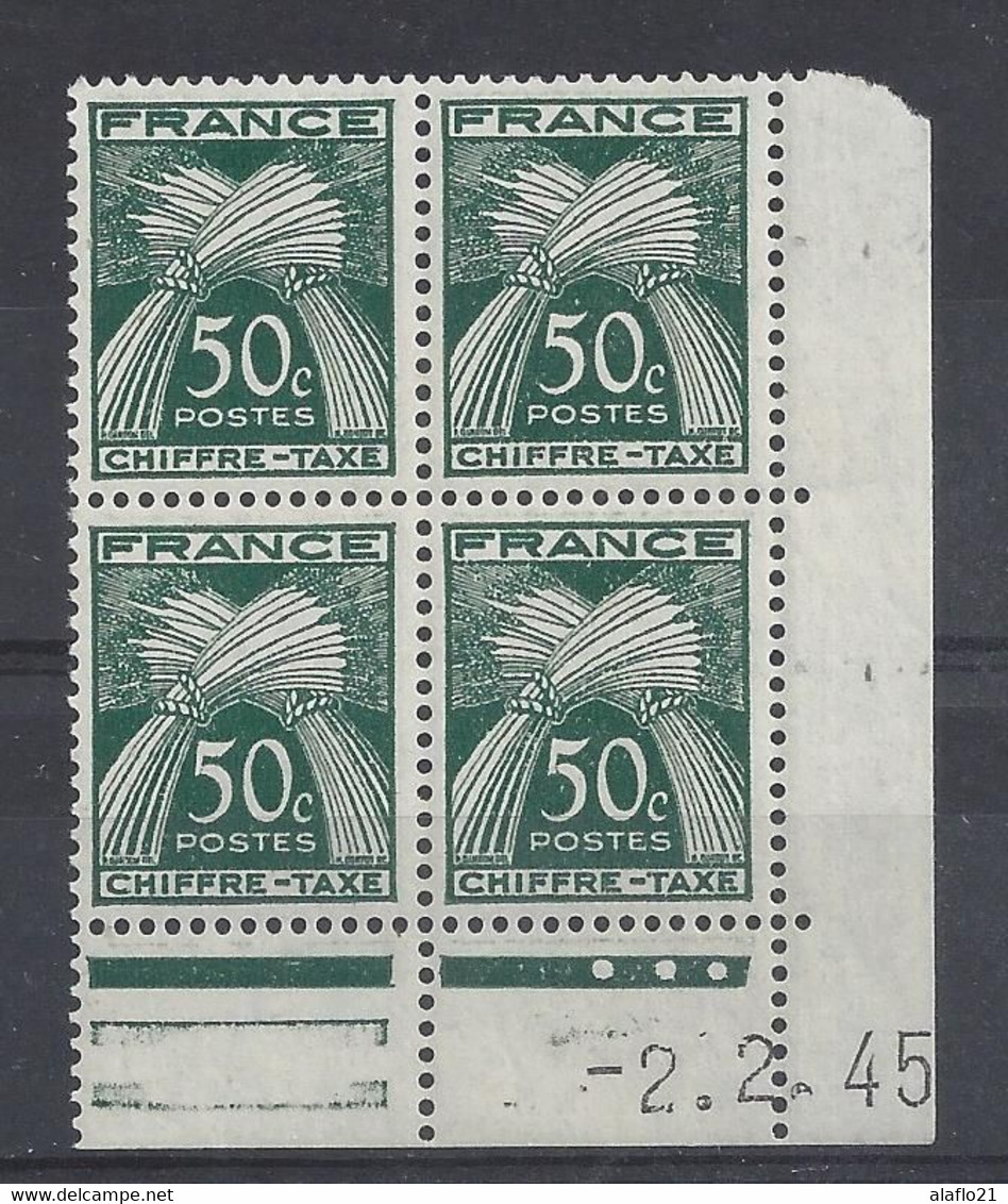 TAXE N° 69 - Bloc De 4 COIN DATE - NEUF SANS CHARNIERE - 2/2/45 - Impuestos