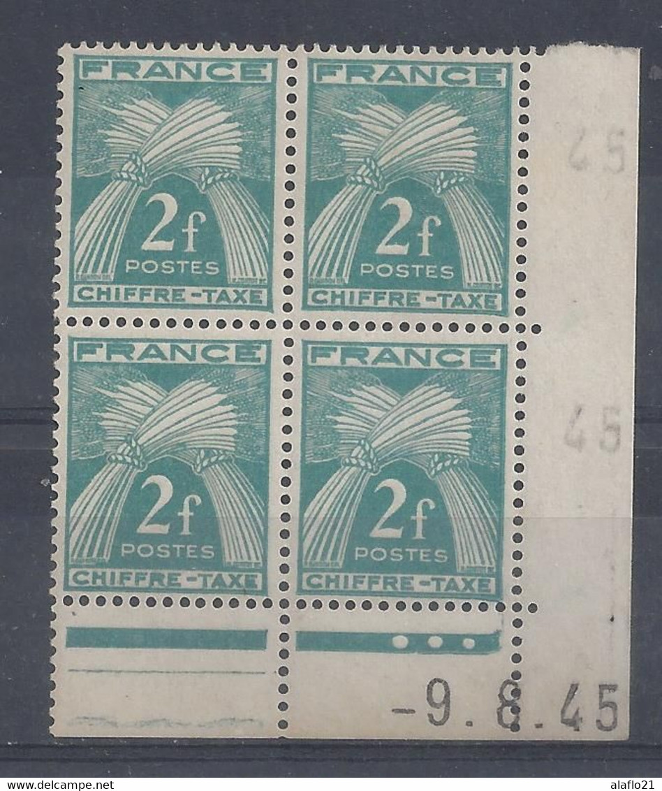 TAXE N° 72 - Bloc De 4 COIN DATE - NEUF SANS CHARNIERE - 9/8/45 - Portomarken