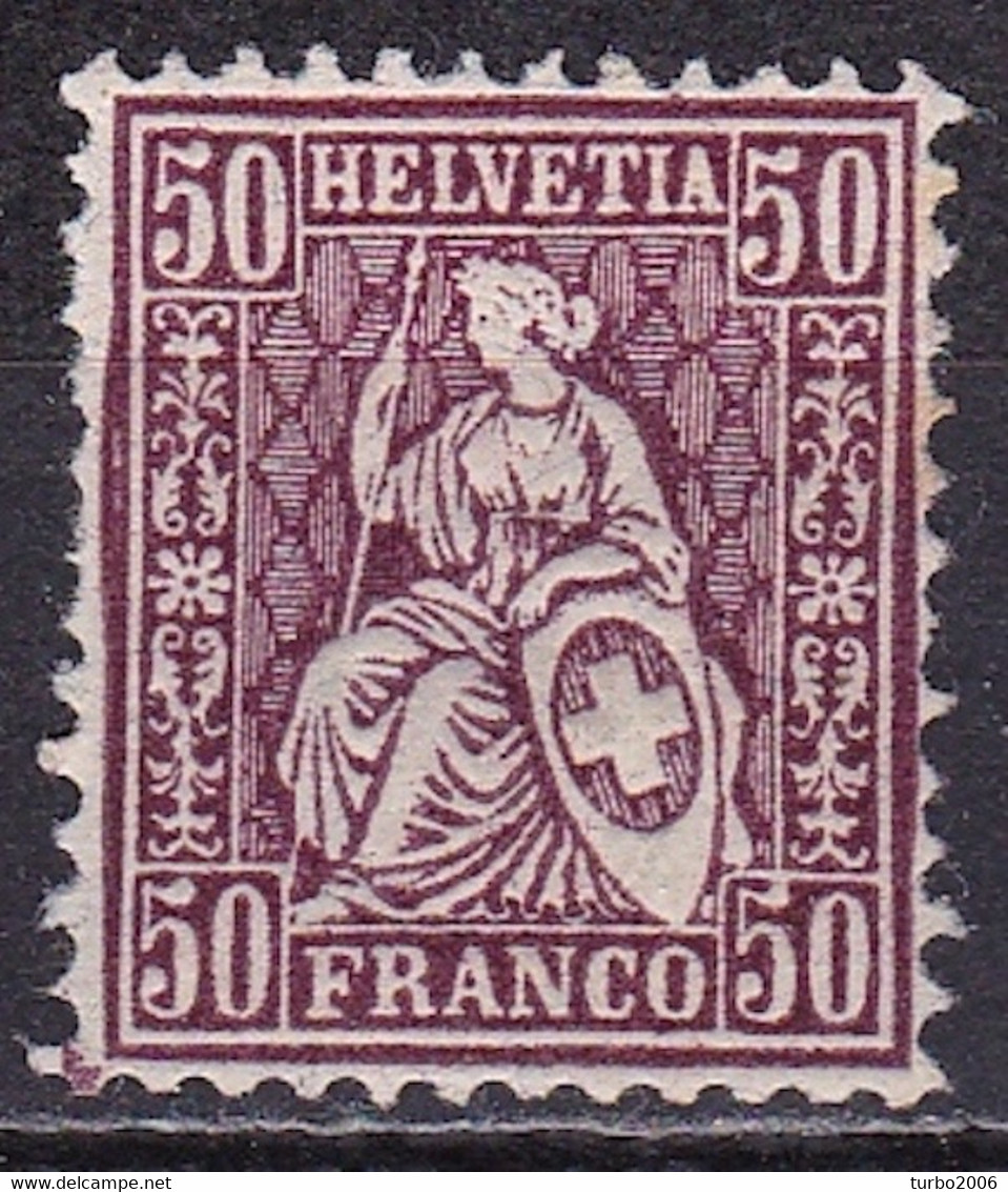 Switzerland / Schweiz / Suisse : 1881 Sitzende Helvetia WZ 1 50 C Lila Michel 43 Falzlos - Ungebraucht