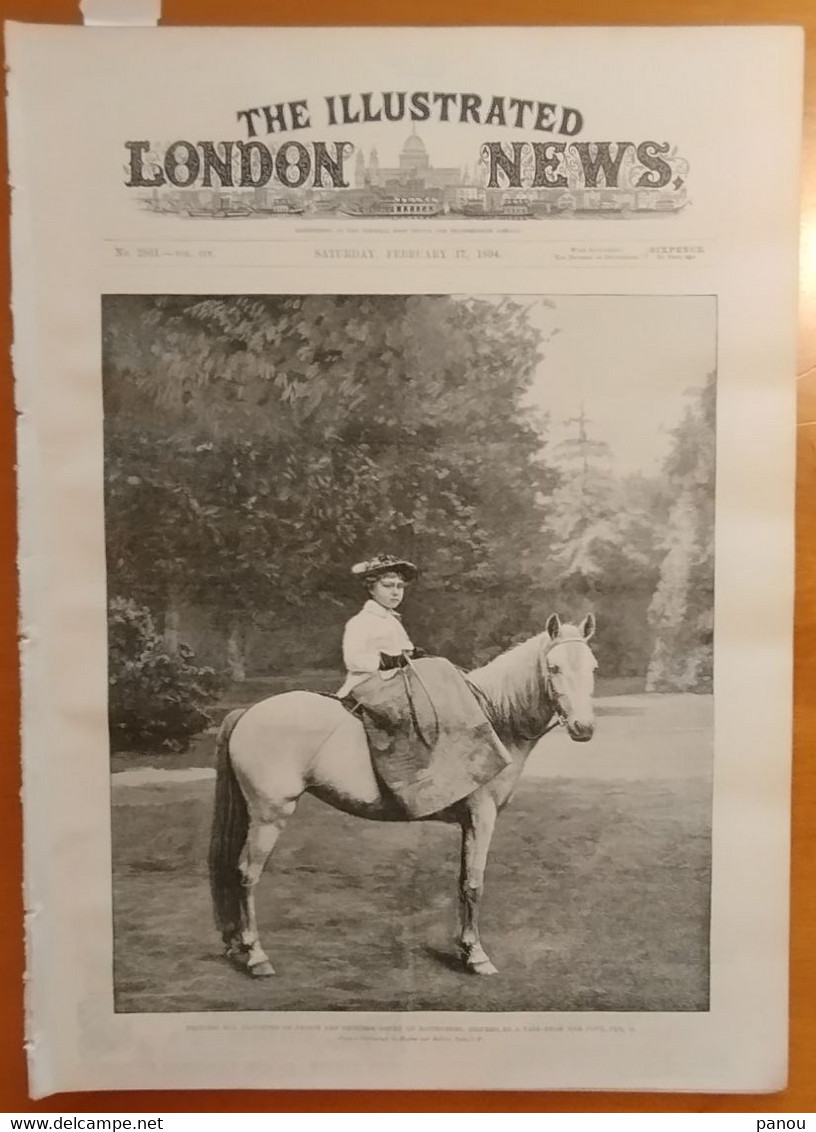 THE ILLUSTRATED LONDON NEWS 2861. FEBRUARY 17, 1894. BATTENBERG. GIPSY CAMP ALBANIA GYPSIES ROMANI ROMS. MOROCCO MAROC - Sonstige & Ohne Zuordnung