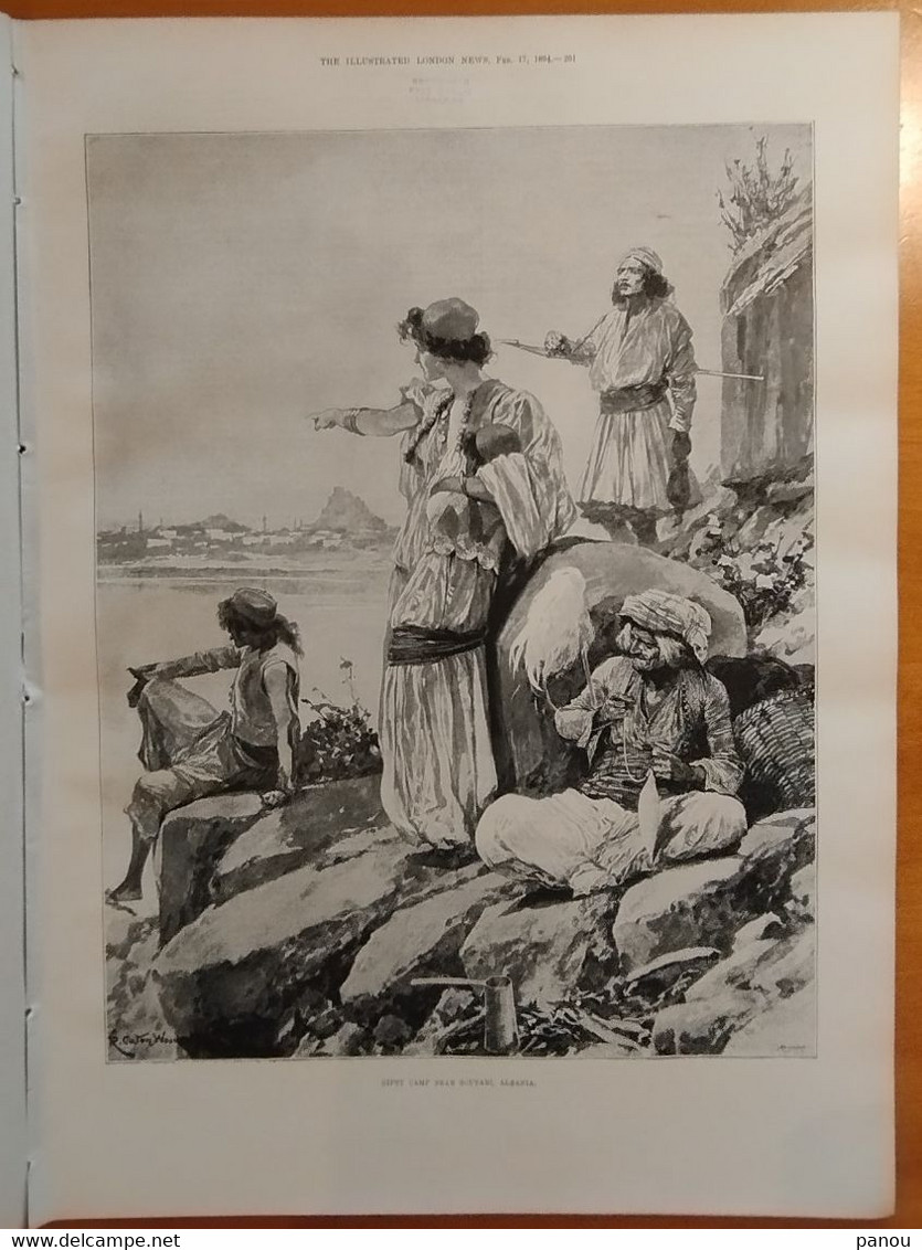 THE ILLUSTRATED LONDON NEWS 2861. FEBRUARY 17, 1894. BATTENBERG. GIPSY CAMP ALBANIA GYPSIES ROMANI ROMS. MOROCCO MAROC - Other & Unclassified