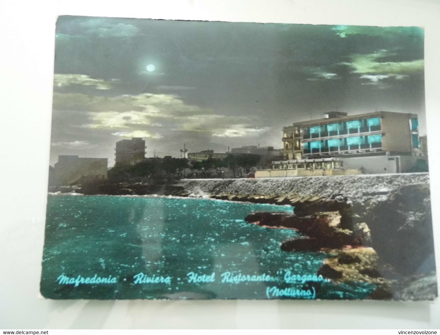 Cartolina  Viaggiata "MANFREDONIA Riviera - Hotel Ristorante GARGANO Notturno" 1965 - Manfredonia