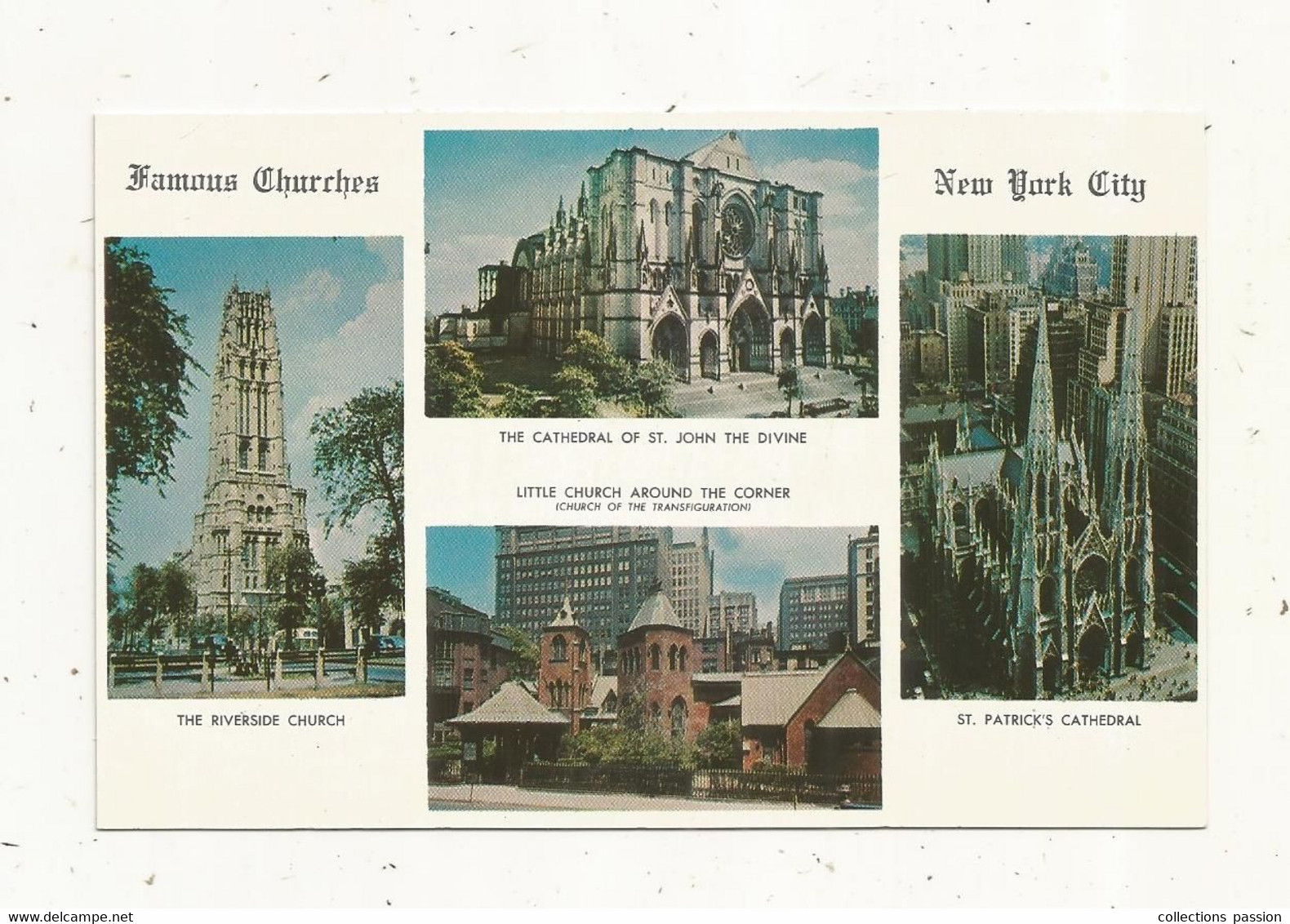 Cp , Etats Unis,  NEW YORK CITY,  Famous Churches,  Multi Vues,  écrite - Églises