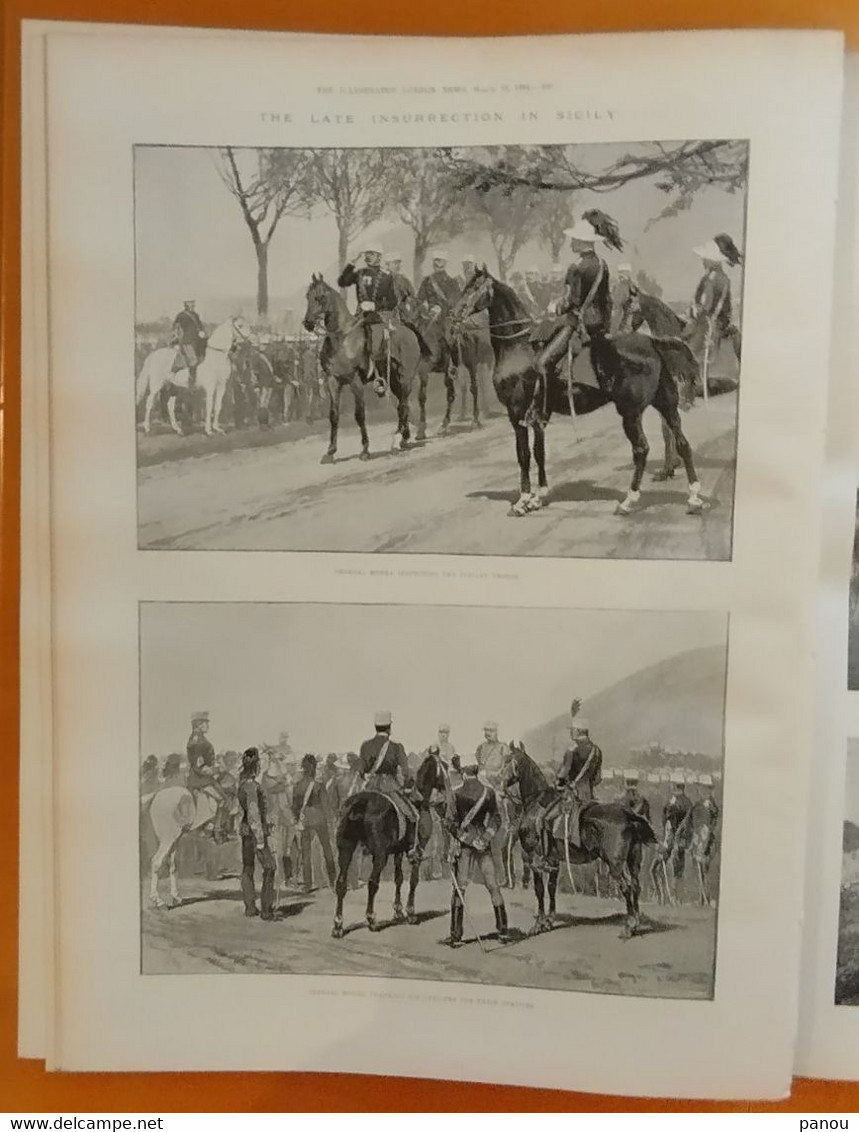 THE ILLUSTRATED LONDON NEWS 2864. MARCH 10, 1894. NORWEGIAN SKI CHRISTIANIA NORWAY. BULUWAYO BULAWAYO ZIMBABWE. SICILIA - Autres & Non Classés