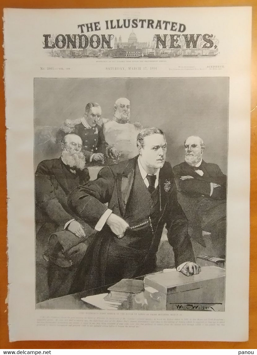 THE ILLUSTRATED LONDON NEWS 2865. MARCH 17, 1894. LORD ROSEBERY. DUKE OF YORK - Otros & Sin Clasificación