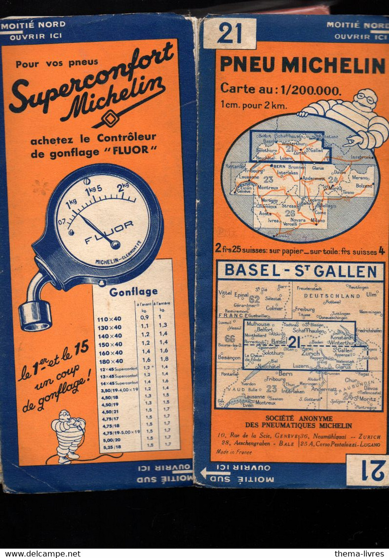 Carte Michelin    N°21  Basel Saint Gallen (349-48) (M4944) - Cartes Routières