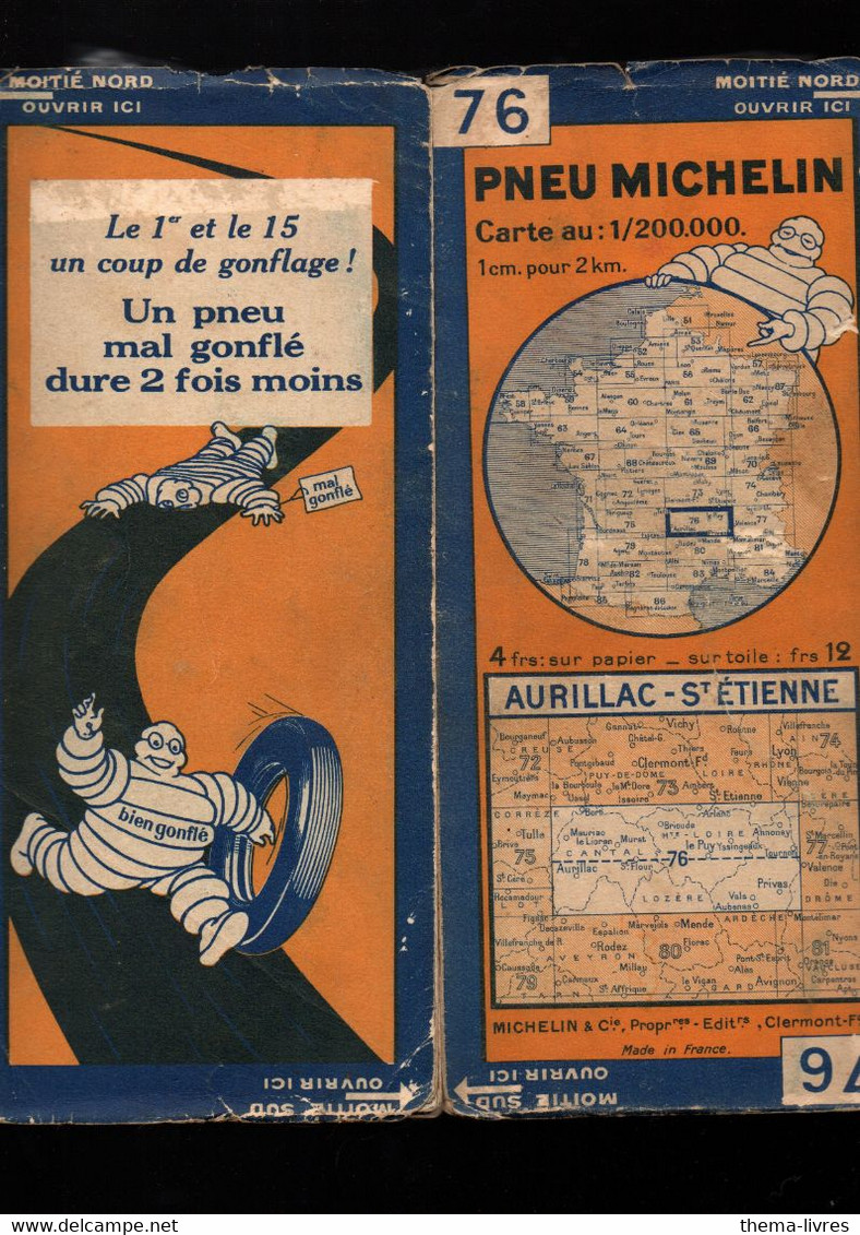 Carte Michelin    N°76 Aurillac-St Etienne  (3030-66) (M4945) - Cartes Routières